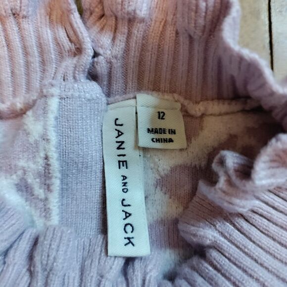 Janie and Jack 12 purple knit shirt balloon sleeve winter holiday dressy - Picture 4 of 7